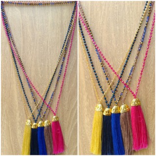 golden bronze caps tassels pendant necklace beads crystal wholesale price